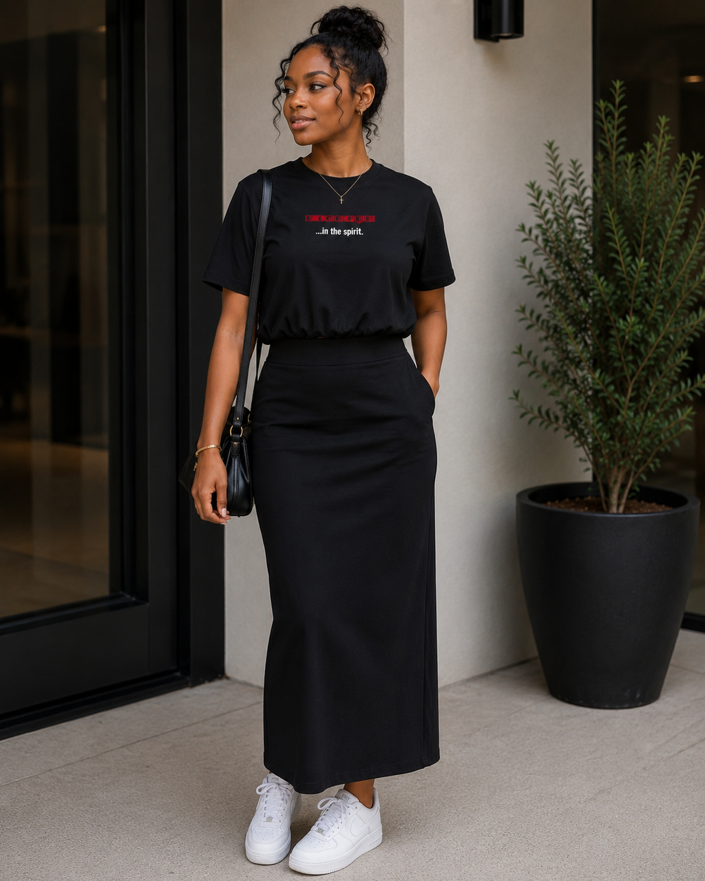 Women’s Crop Bubble Hem T-Shirt