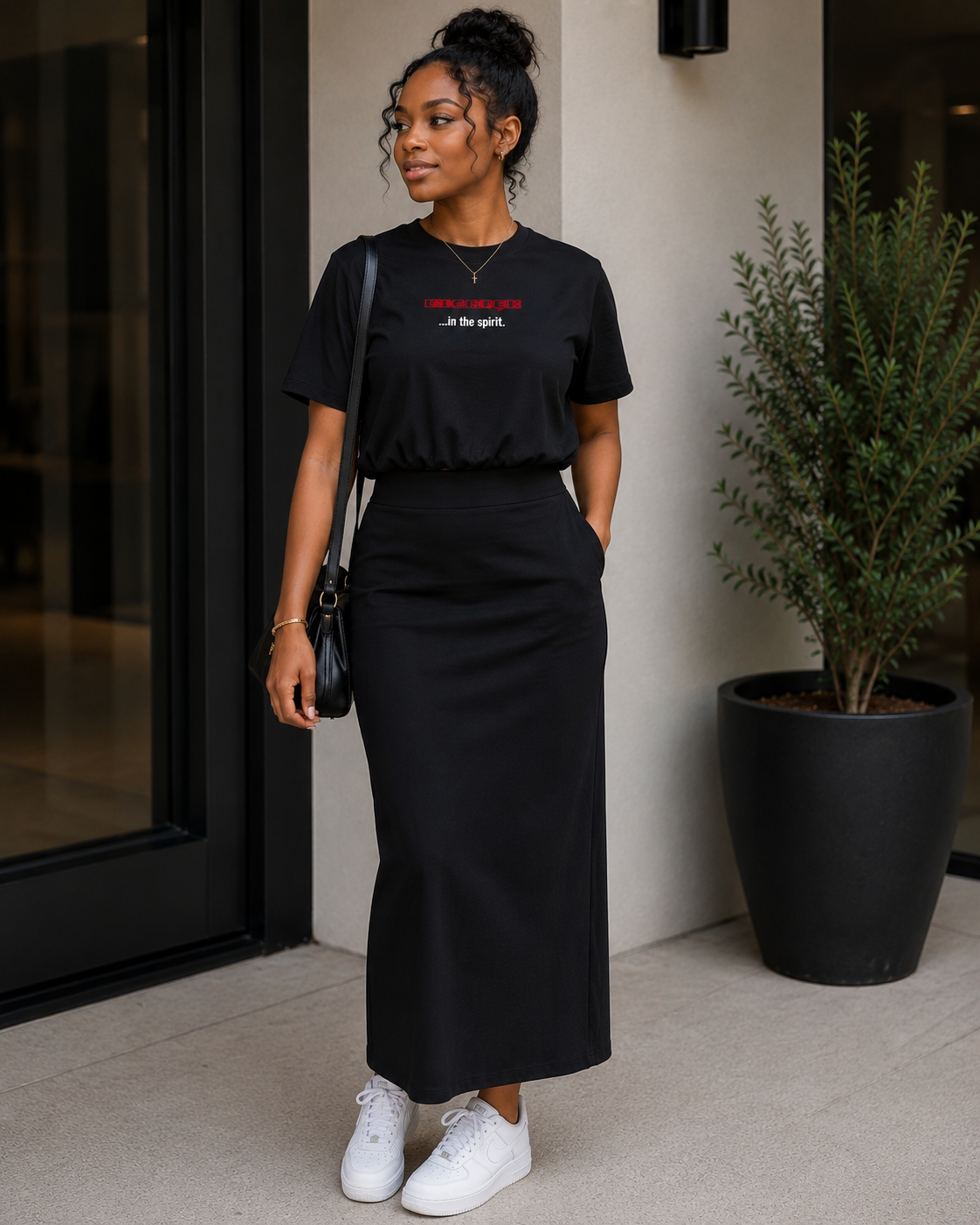 Women’s Crop Bubble Hem T-Shirt